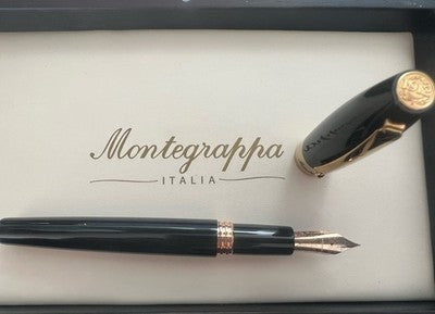 Montegrappa Stylo-Plume Stylo à Plume Manager Noire Finition Plaqué Or M