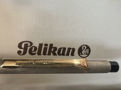 🔴 PELIKAN penne sfera pulsante scatto metallo dorato opaco vintage