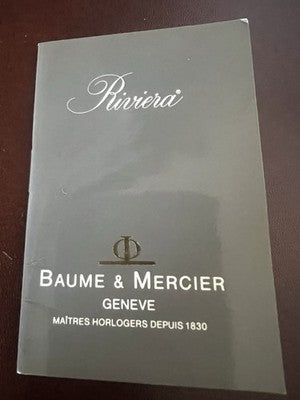 🔴 BAUME & MERCIER libretto istruzioni orologio RIVIERA lingue internazionali