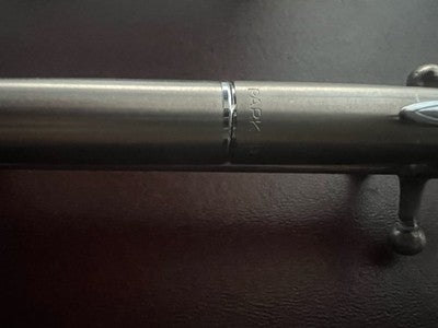 Parker 45 Pen Fountain Pen Satin Chrome Pen F With Pencil Case Vintage