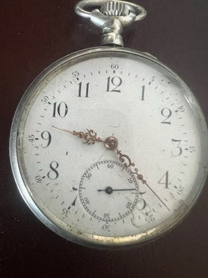 🔴 Orologio tasca uomo svizzero carica manuale lancette smerlate vintage