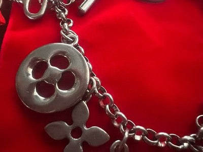 🔴 Bracciale LOVE LOVE braccialetto ciondoli charms metallo vintage