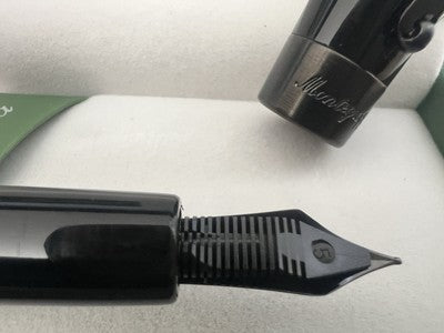 Montegrappa Pen Fountain Pen (M) Fortuna Black Plated Ruthenium New