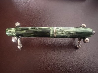 Stylo Plume TIBALDI Infrangible En Celluloïd Vert Nib OR Vintage