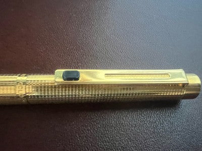 🔴 MORRIS penna stilografica placcata oro pennino M scrive vintage