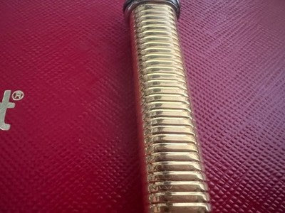 🔴 CARTIER penna a sfera Godroné placcata oro parti di ricambio