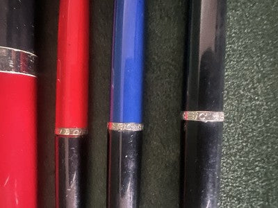 🔴 BIC penne stiloforo sfera da scrivania ROSSO NERO BLU 4 penne vintage