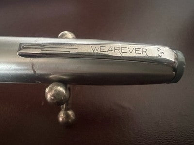 Wearever Stylo-Plume Stylo à Plume Celluloid Gris A Levier Écrit USA '30 