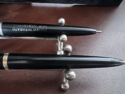 🔴 BIC penne sfera stiloforo nere anello dorato e cromato scrivania vintage B