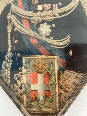 Quadro Litho Druck Umberto I Savoyen Re Italien Bilderrahmen Vintage 1880