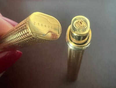 🔴 CARTIER penna sfera Trinity Godron placcata oro iniziali MC con astuccio