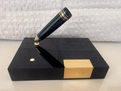 🔴 MONTBLANC base scrivania penna Meisterstuck 146 resina nera vintage