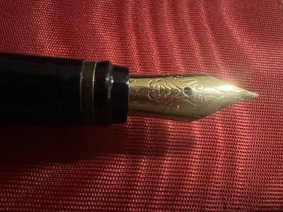 Pen Fountain Pen Resin Green Marbled Cartridge Or Converter (M) Vintage