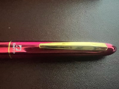 🔴 OHTO penna sfera roller lacca rossa e profili dorati scrive