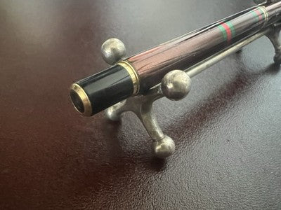 Gucci Pen Ball Lacquer Brown Headbands Green Red Clip Vintage Gold