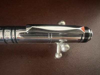 🔴 BRUIN BEAR penna a sfera modello 4054B Metallo cromato lucido Rotazione NO