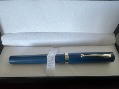🔴 SHEAFFER penna stilografica blu a cartuccia pennino M No Nonsense vintage