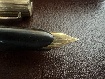 Lalex Stylo-Plume Stylo à Plume Corps Plaqué Or Italienne Écrit Cartouches Cru
