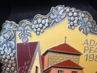 Badge Voiture Métal ADAC Pfalz 1987 De Métal Et Vernis Relief Vintage 