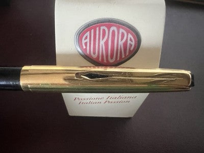 Aurora Stift Kugel 98 Resin Schwarz Hoodie Metall Vergoldet Schreibt Vintage