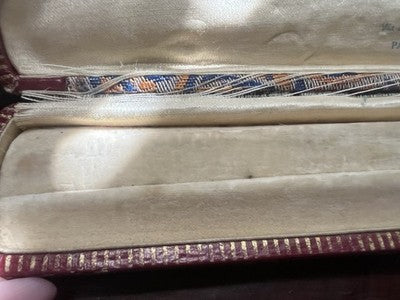 🔴 Box bracelet watch case vintage damask fabric 20 