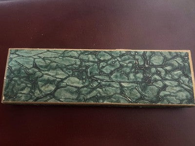 Vintage Silver Plated Ballpoint Pen With Green Cabochon Stones Handmade