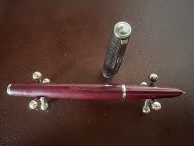🔴 WATERMAN penna stilografica Flash bordeaux scrive con cartucce vintage