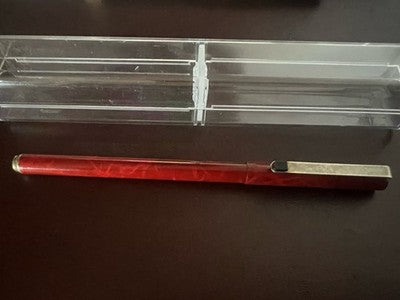 Stylo À Bille OMAS Laque Rouge Cap À Cliquet Vintage 