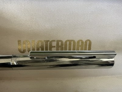 Waterman Stylo-Plume Sphère Torsadé Chrome Facettes Avec Trousse Vintage 