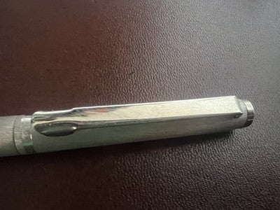 Lalex Stylo-Plume Sphère Corps Rhodium Mat Profils Poli Italienne Écrit Rétro