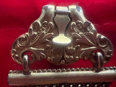 🔴 CATENA orologio tasca vittoriana con sigillo vergine pinchbeck antica 1800 N4