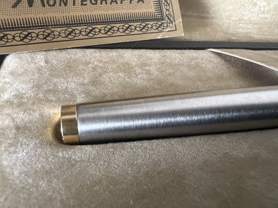 🔴 MONTEGRAPPA penna stilografica cromata pennino placcato oro F garanzia