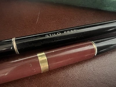 🔴 Penna stilografica scrivania a pulsante + penna a sfera stilofori vintage
