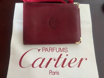 🔴 CARTIER portafoglio uomo carte ed assegni pelle bordeaux originale vintage