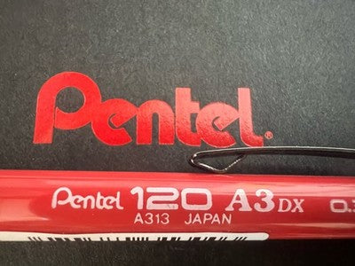 Pentel Crayon Mécanique 120 A3 Dx A313 Rouge Corail 0,3 MM NOS Vintage