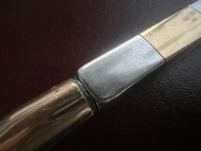 Gucci Pen Sphere Silver 925 Plated Gold Square Section Marking Vintage
