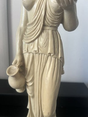 🔴 Statua dea EBE polvere di marmo R.B. drappeggi lavorati h 40 Italy vintage