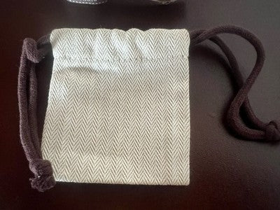 🔴 HERMES sacca gioiello accessori anti polvere L8 h 9 cm tessuto lacci e nastro