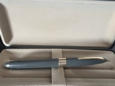 🔴 PEN CO penna stilografica grigia 53 pennino a diamante ORO 14 kt vintage