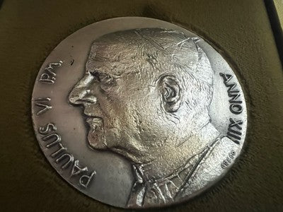 🔴 VATICANO medaglia ARGENTO 800 Papa PAOLO VI ANNO XIII fior di conio FDC