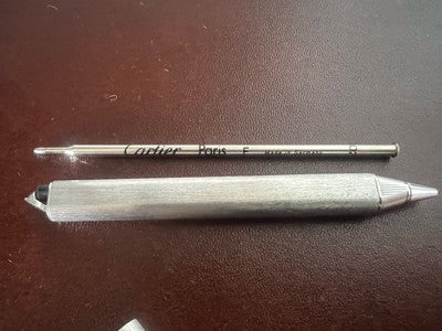 🔴 CARTIER penna sfera Vendome Trinity placcata argento opaco vintage