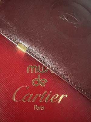 🔴 CARTIER fodero occhiali pelle bordeaux angoli rinforzati metallo vintage