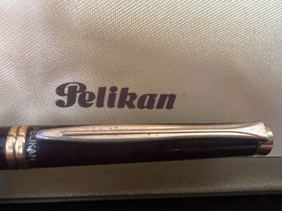 🔴 PELIKAN penna sfera Classic Burgundy lacca multicolore scrive vintage