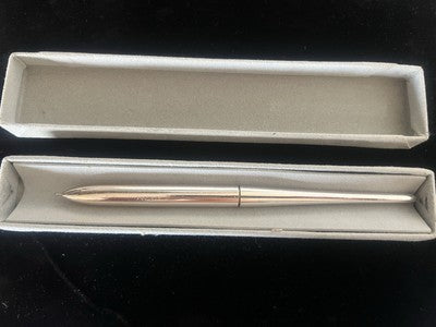 🔴 NOREX penna sfera metallo cromato stiloforo scrivania vintage