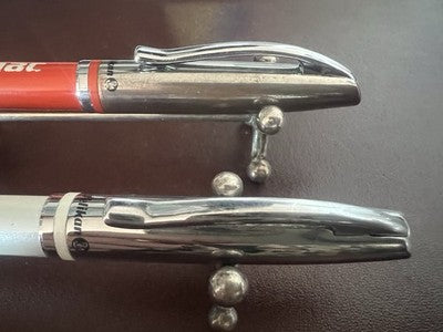 Pelikan Pens Sphere Lacquer Jazz White Orange Pubblicitaria Chrome Vintage