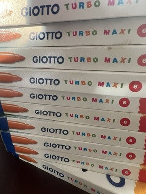 Giotto Turbo Maxi Stifte Wasserfest Packung 6 Lot 10 Packungen Neu 
