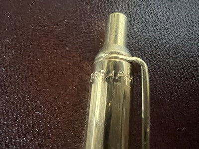 🔴 MONTEGRAPPA penna sfera placcata oro pulsante a scatto scrive 2