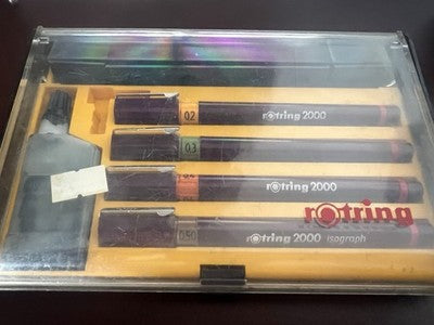 🔴 ROTRING penne Rapidograph da disegno tecnico inchiostro astuccio vintage B
