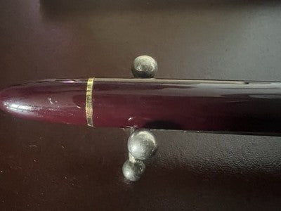 NAZARENO GABRIELLI Pluma Estilográfica Burdeos A Pistón Plumín F Estuche 