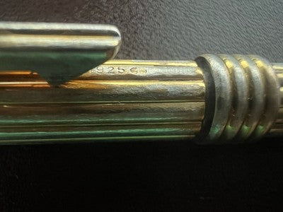 🔴 DIOR penna sfera ARGENTO MASSICCIO 925 a rotazione scrive vintage
